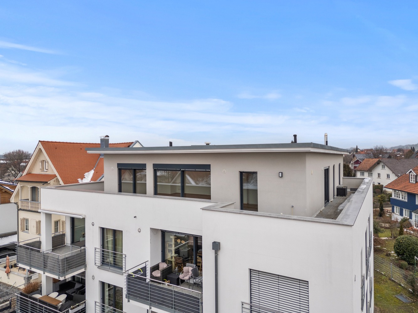 Außenansicht – das Penthouse über den Dächern Kressbronns